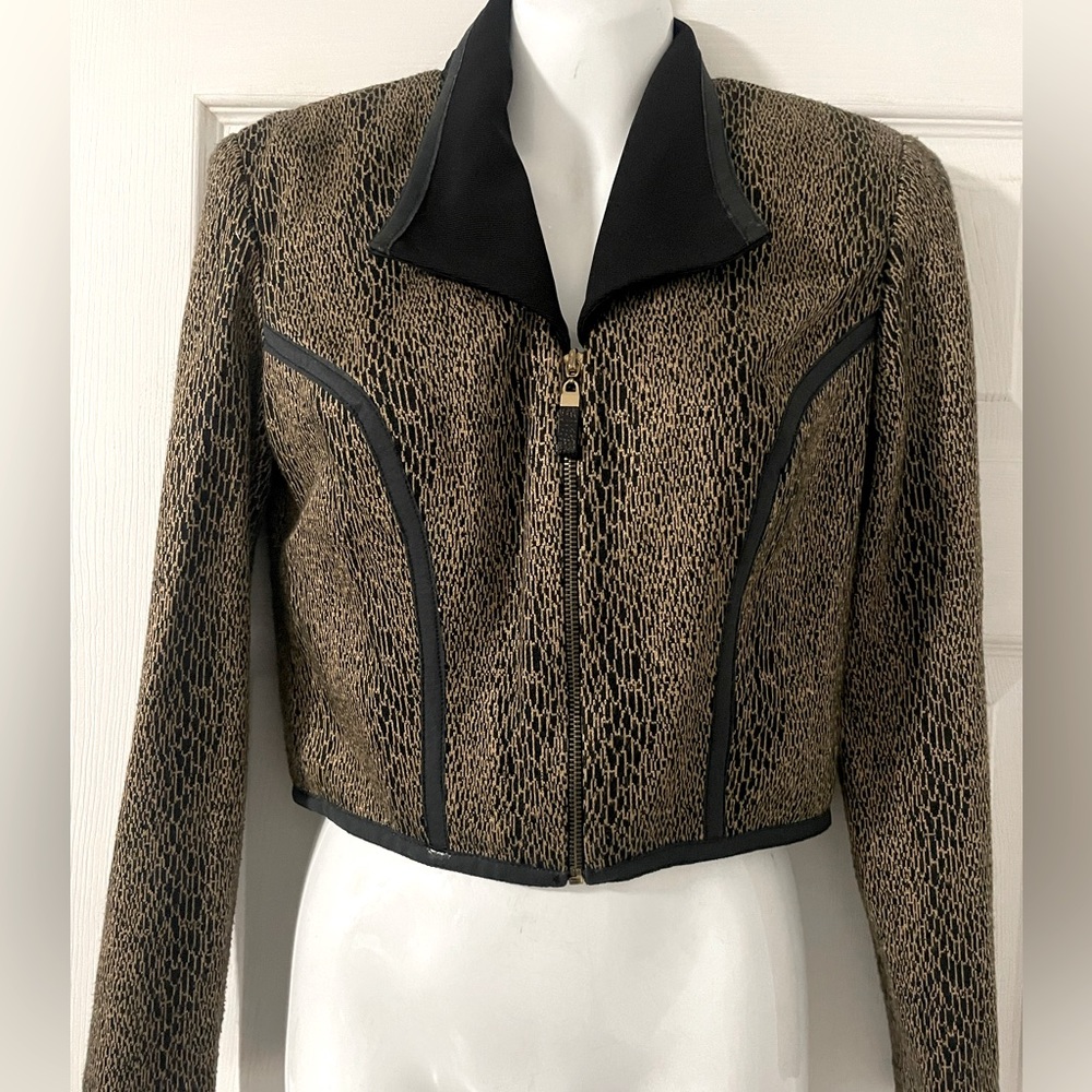 Vintage Mascara animal print cropped jacket size 4